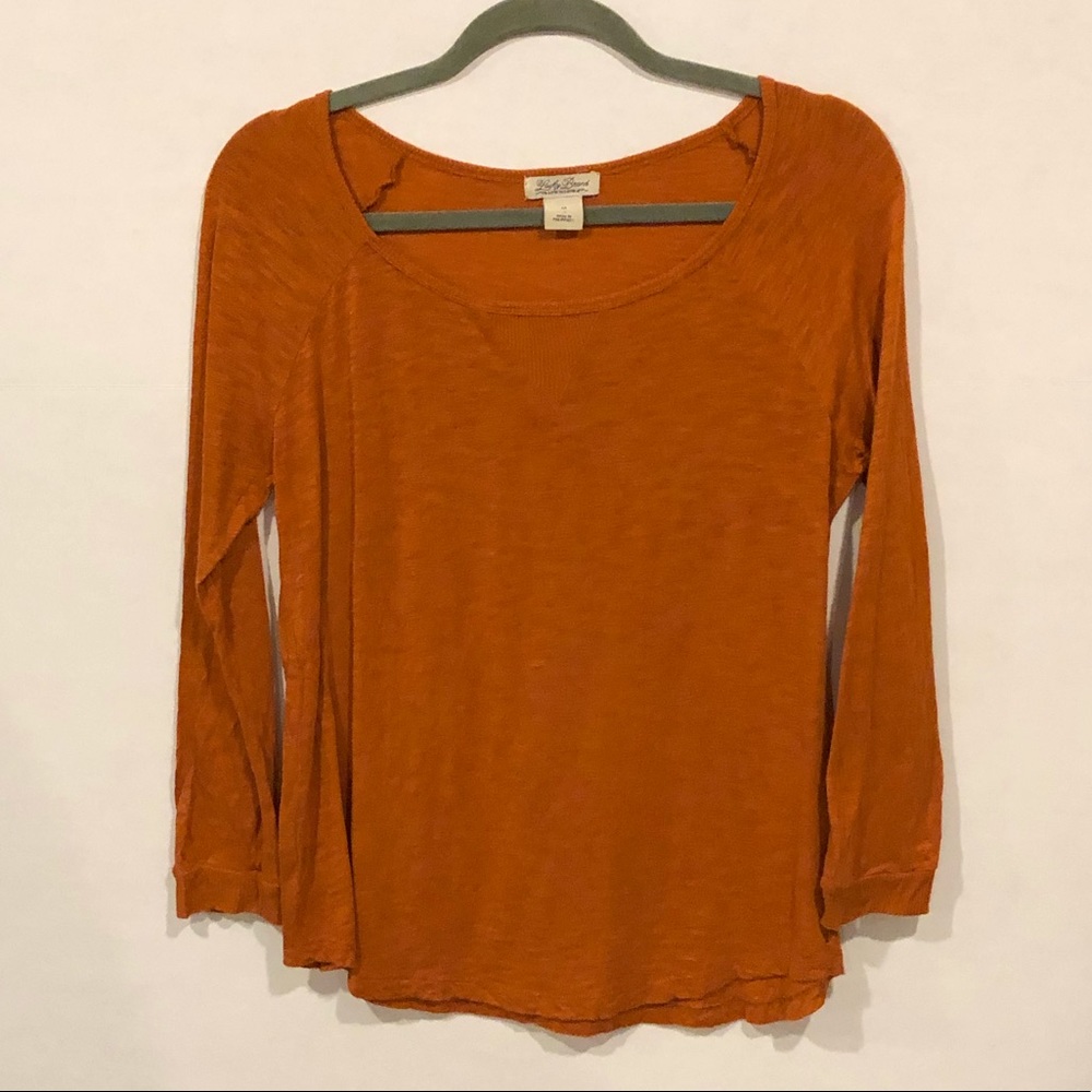 Lucky Brand Orange Long Sleeve Top
